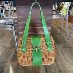 kate spade Tisbury Avita wicker basket purse—green
